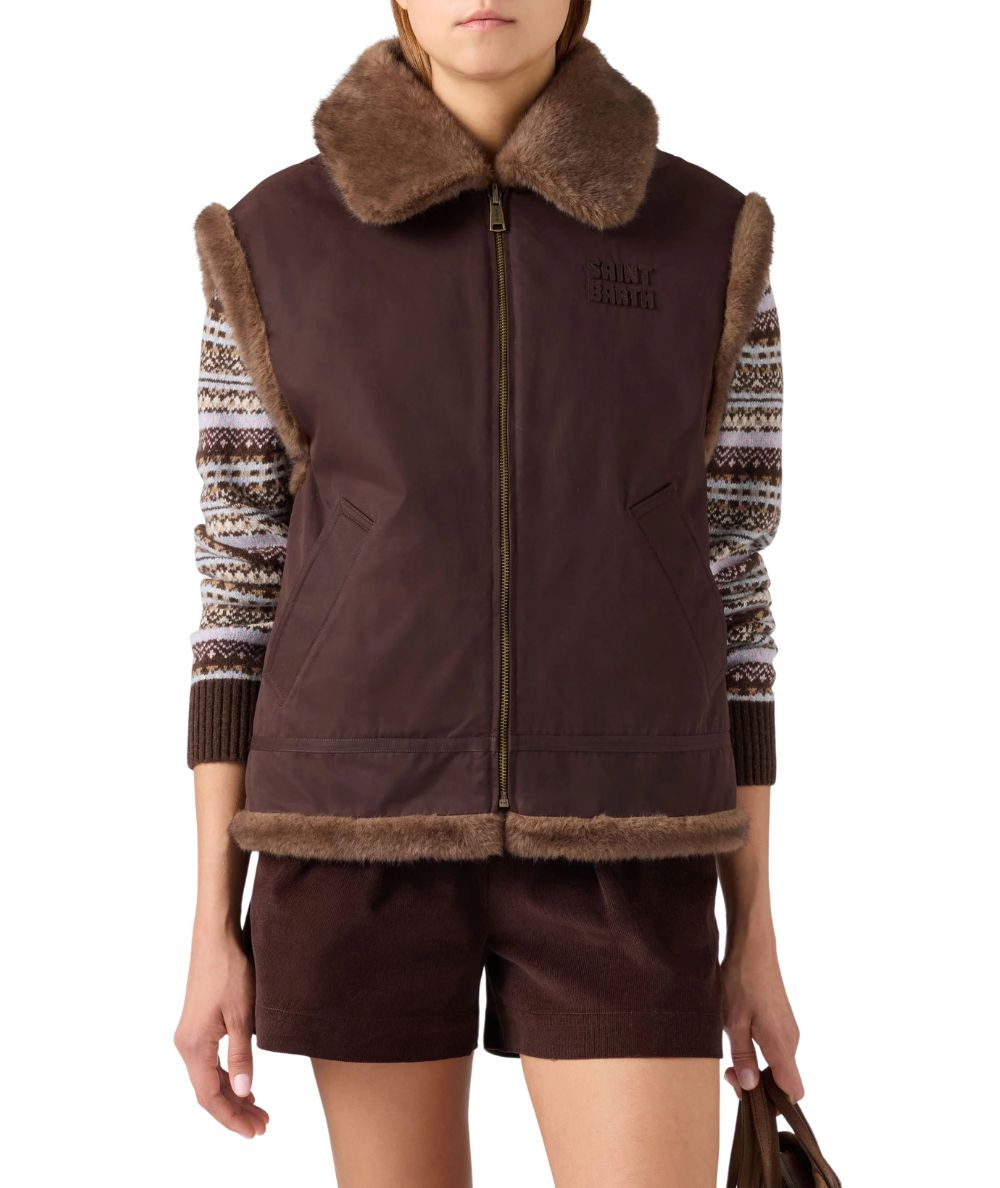 MC2 Saint Barth Gilet Reversibile Hesketh Wax Fur HES004 Marrone