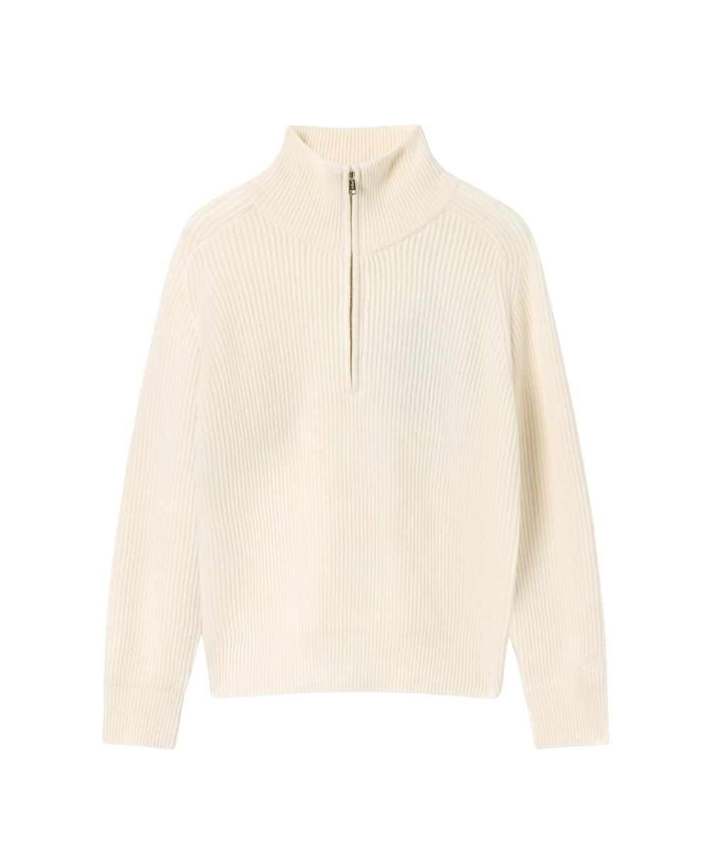 MC2 Saint Barth Maglione Half Zip Isalyn Wool ISN0001 Bianco