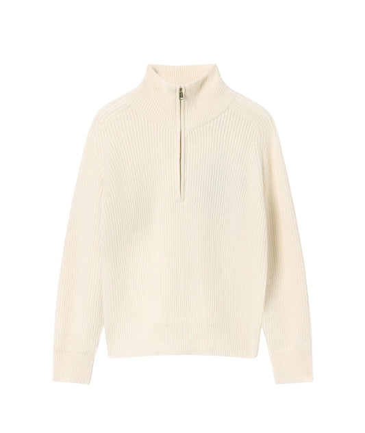 MC2 Saint Barth Maglione Half Zip Isalyn Wool ISN0001 Bianco