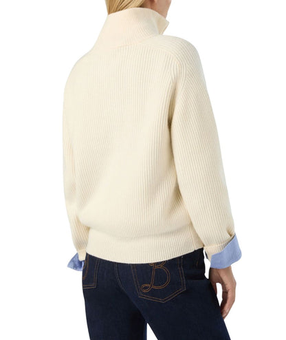MC2 Saint Barth Maglione Half Zip Isalyn Wool ISN0001 Bianco