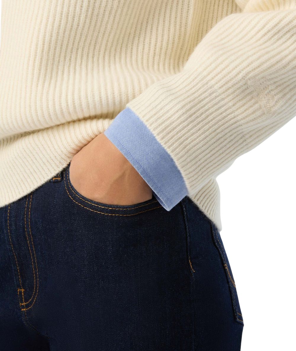 MC2 Saint Barth Maglione Half Zip Isalyn Wool ISN0001 Bianco
