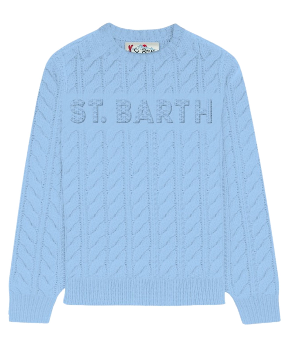 MC2 Saint Barth Maglione a Trecce MARCUS JR ST BARTH MRC0001 Azzurro