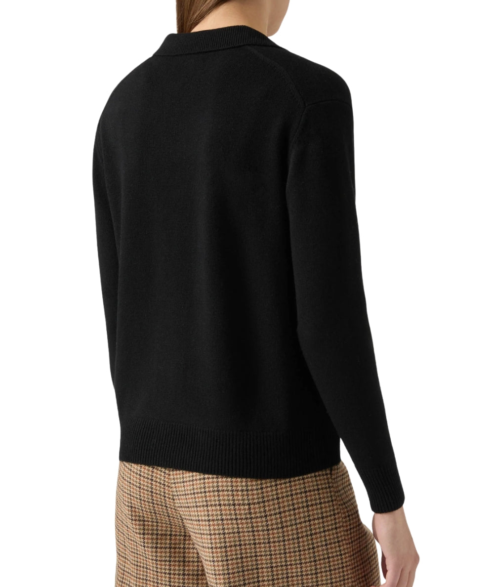 MC2 Saint Barth Maglione con Collo a Polo EZE WOOL Nero