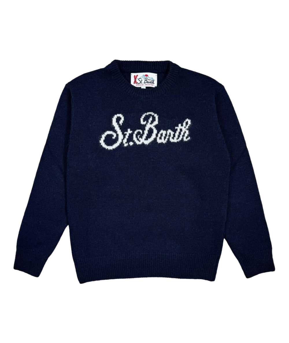 MC2 Saint Barth Maglione con Logo DOUGLAS LIGHT DOU0004 Blu Navy