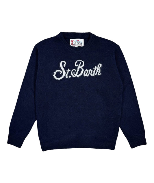 MC2 Saint Barth Maglione con Logo DOUGLAS LIGHT DOU0004 Blu Navy