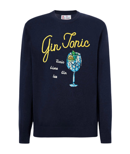 MC2 Saint Barth Maglione con Ricami Gin HERON HER0001 Blu Navy