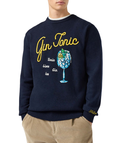 MC2 Saint Barth Maglione con Ricami Gin HERON HER0001 Blu Navy