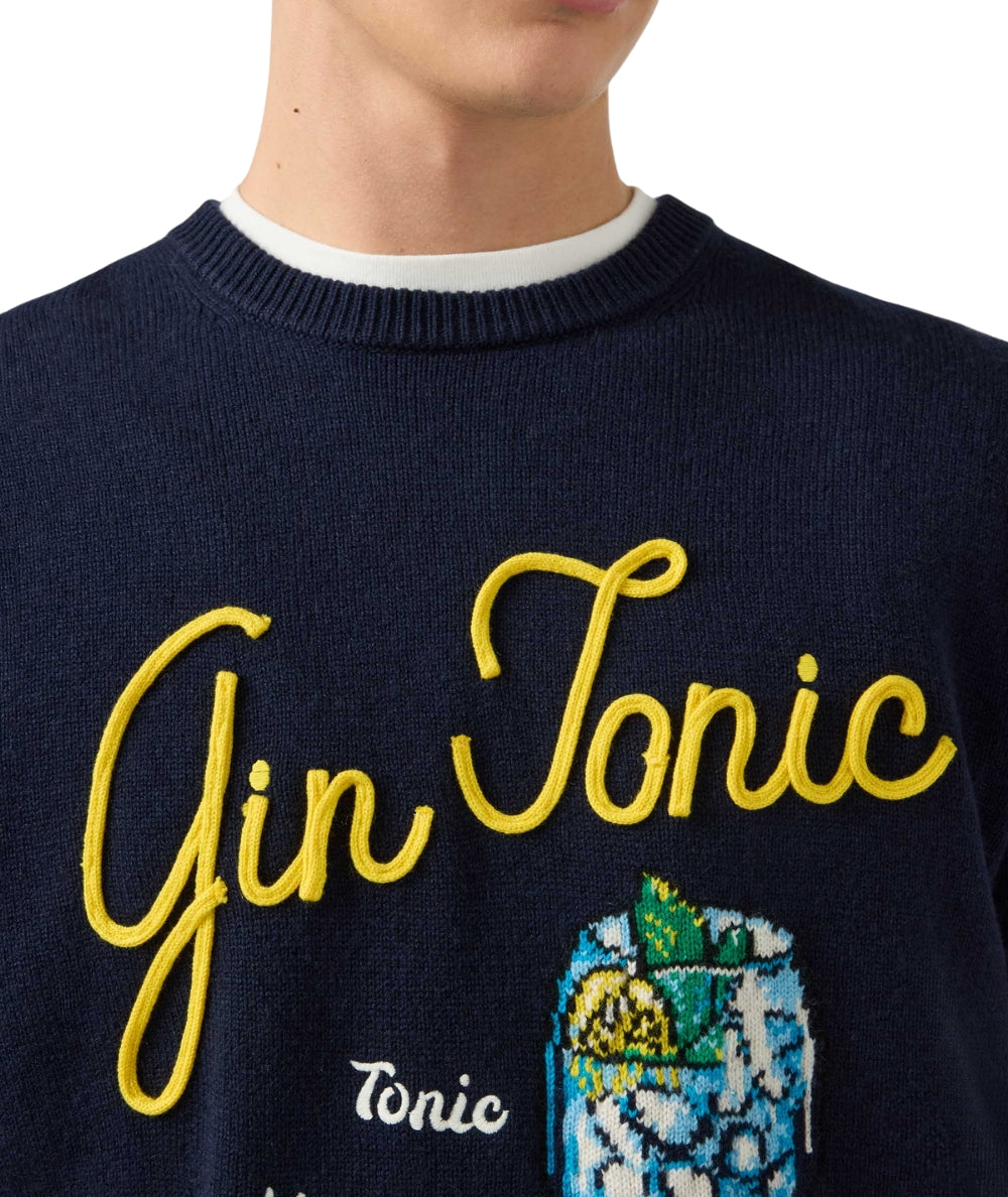 MC2 Saint Barth Maglione con Ricami Gin HERON HER0001 Blu Navy