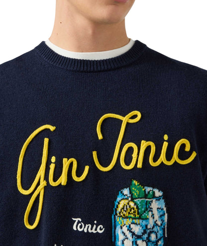 MC2 Saint Barth Maglione con Ricami Gin HERON HER0001 Blu Navy