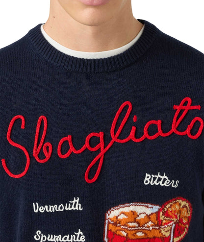 MC2 Saint Barth Maglione con Ricami HERON HER0001 Blu Navy