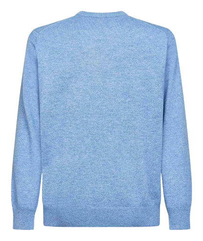 MC2 Saint Barth Maglione con Ricami HERON LIGHT EMBRY HER0024 Azzurro