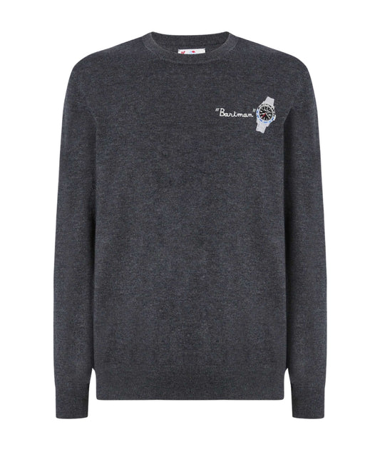 MC2 Saint Barth Maglione con Ricami HERON LIGHT EMBRY HER0024 Grigio