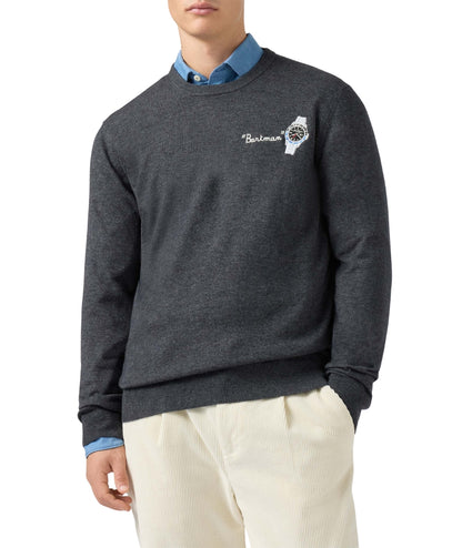 MC2 Saint Barth Maglione con Ricami HERON LIGHT EMBRY HER0024 Grigio