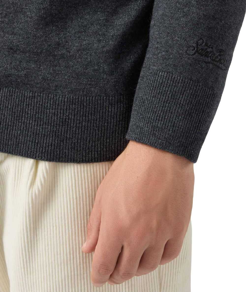 MC2 Saint Barth Maglione con Ricami HERON LIGHT EMBRY HER0024 Grigio