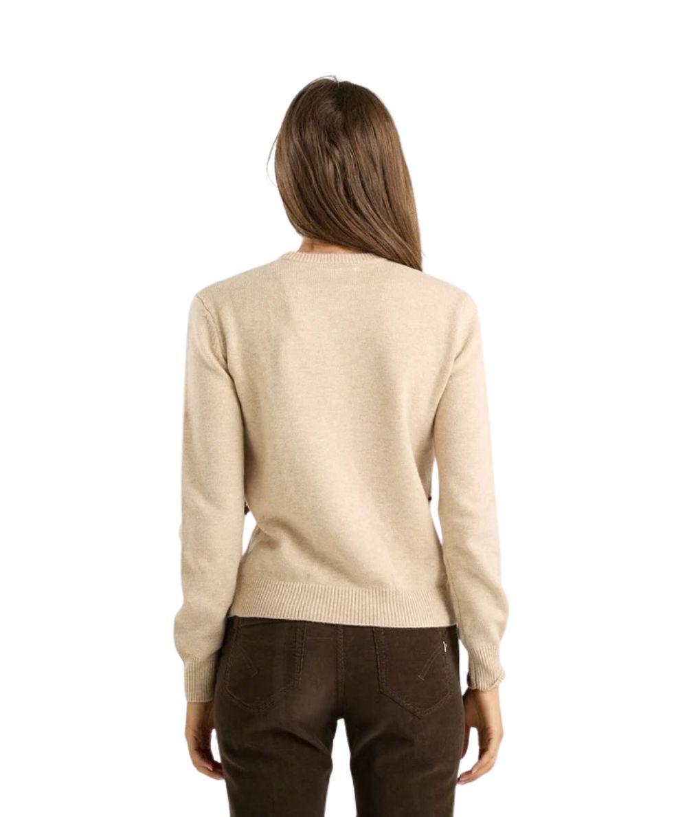 MC2 Saint Barth Maglione con stampa New Queen C QUE0018 Beige