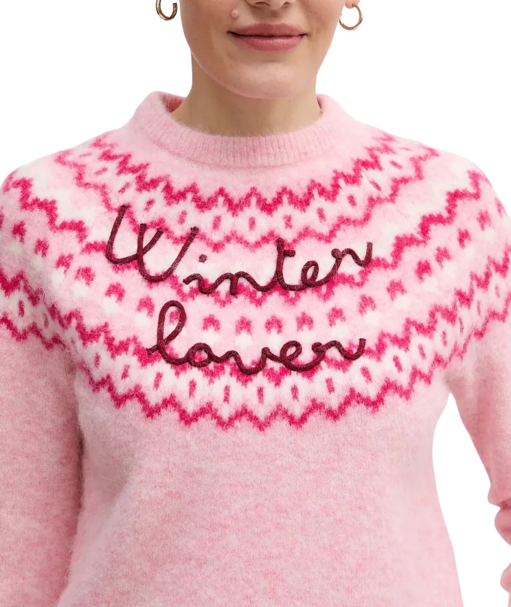 MC2 Saint Barth Maglione in Fantasia NEW QUEEN NORDIC WINTER LOVER Rosa