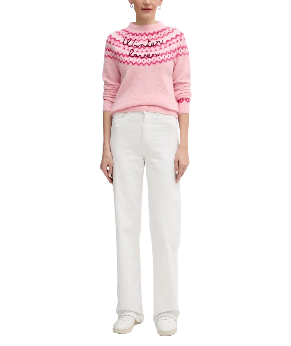 MC2 Saint Barth Maglione in Fantasia NEW QUEEN NORDIC WINTER LOVER Rosa