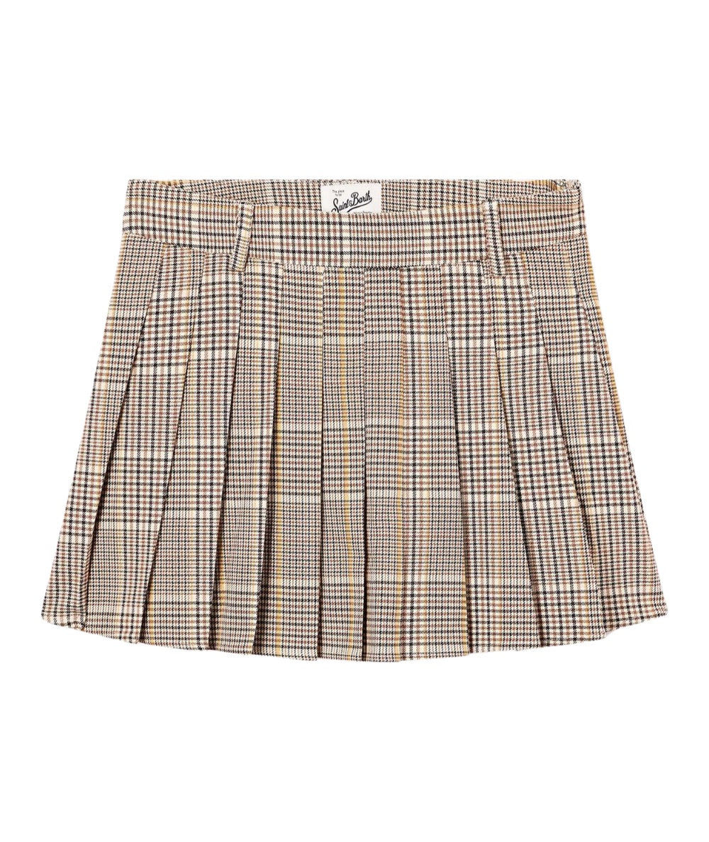MC2 Saint Barth Minigonna a Pieghe Blay Flannel BLY0001 Beige