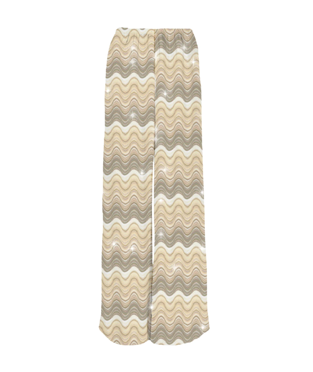 MC2 Saint Barth Pantalone con Motivo a Onde Amalia AML001 Beige