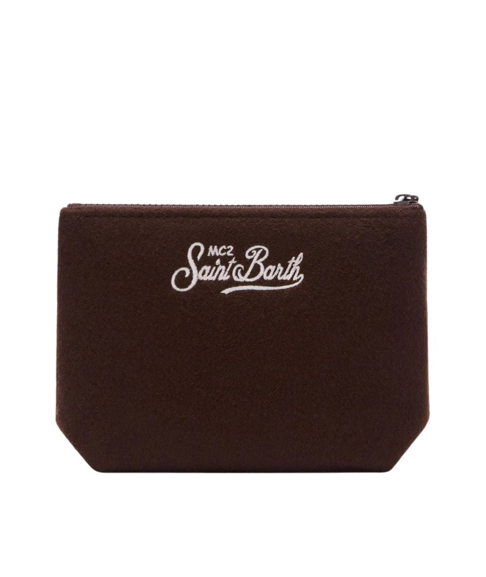 MC2 Saint Barth Pochette Aline Felt Landscape Draw ALI0028 Marrone