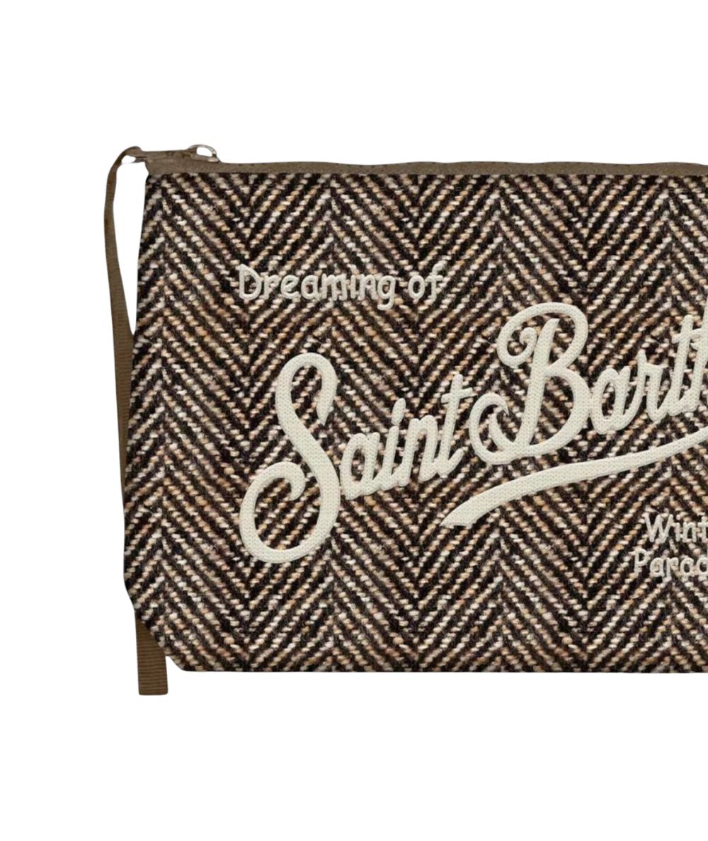 MC2 Saint Barth Pochette Aline Wool Herringbone ALI0022 Marrone