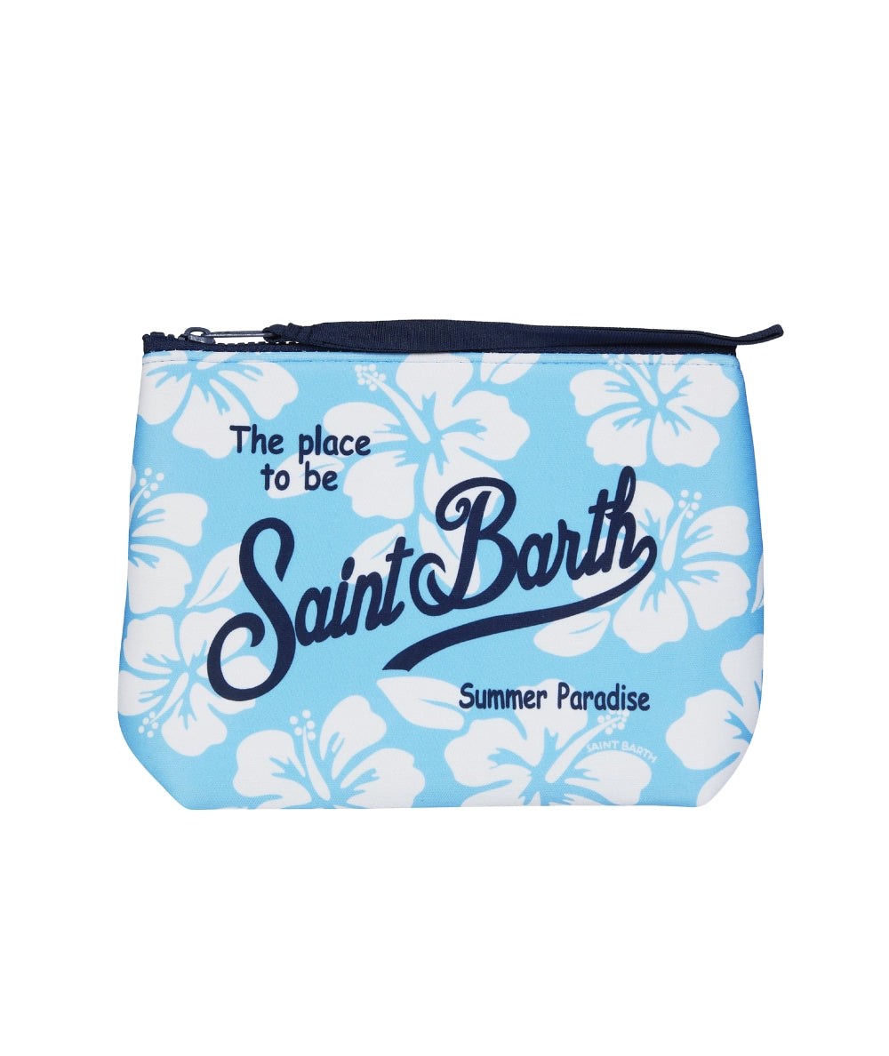 MC2 Saint Barth Pochette Fantasia Hibiscus Aline ALIN001 Azzurro