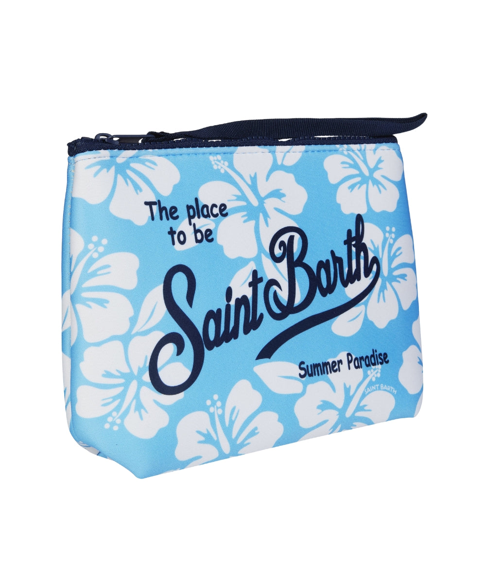 MC2 Saint Barth Pochette Fantasia Hibiscus Aline ALIN001 Azzurro