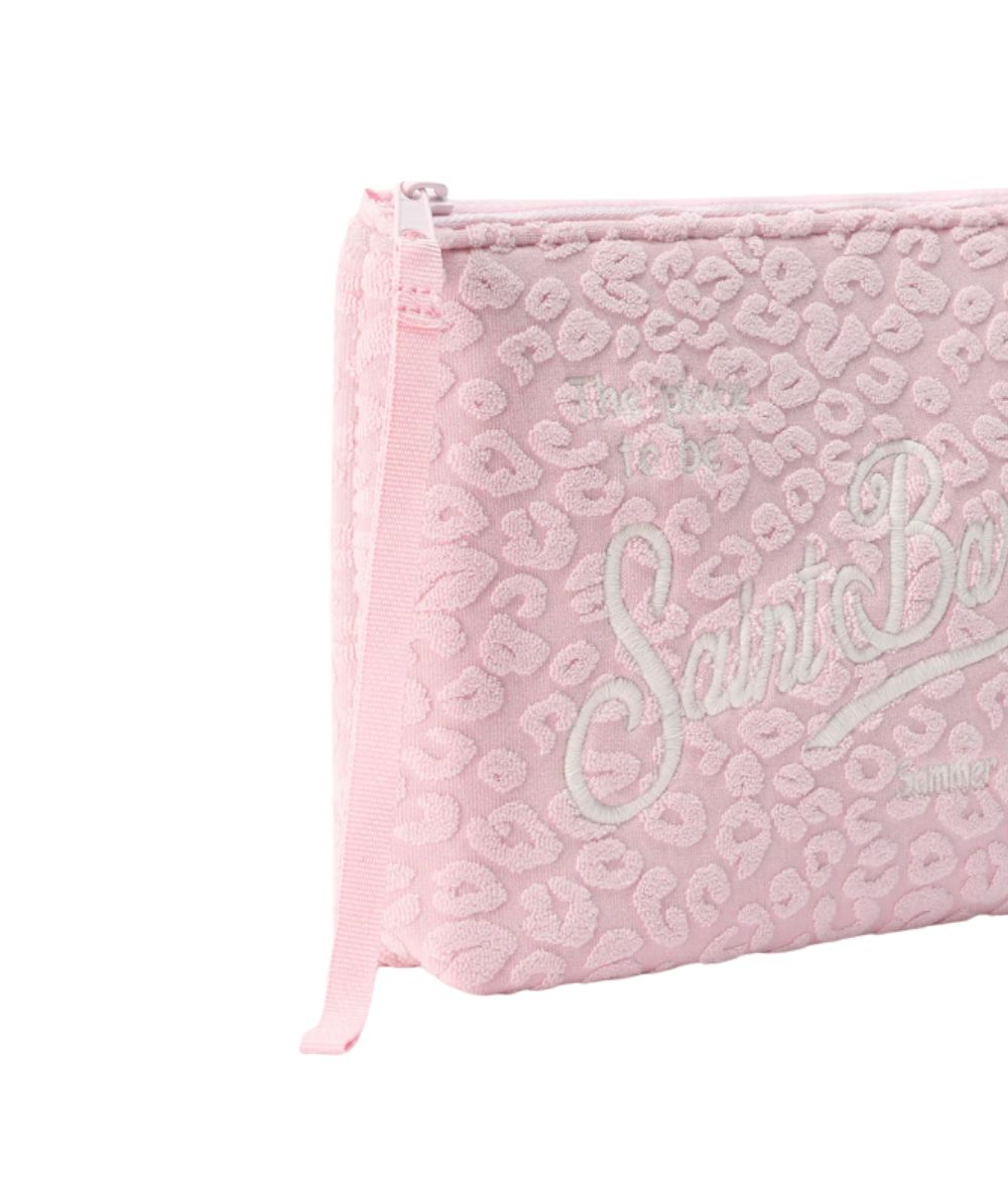 MC2 Saint Barth Pochette Leopardata in Spugna Aline ALI0003 Rosa