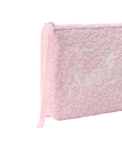 MC2 Saint Barth Pochette Leopardata in Spugna Aline ALI0003 Rosa