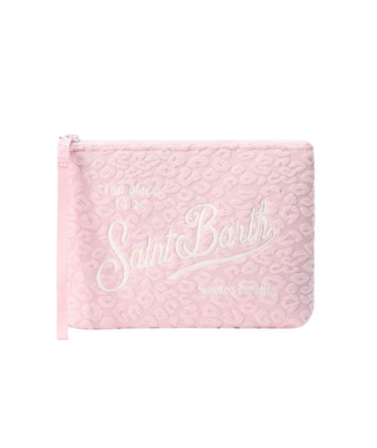 MC2 Saint Barth Pochette Leopardata in Spugna Aline ALI0003 Rosa