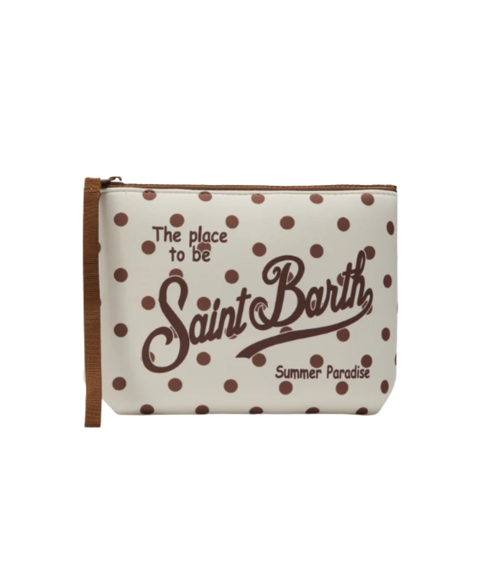 MC2 Saint Barth Pochette a Pois in Scuba Aline ALIN001 Beige Marrone