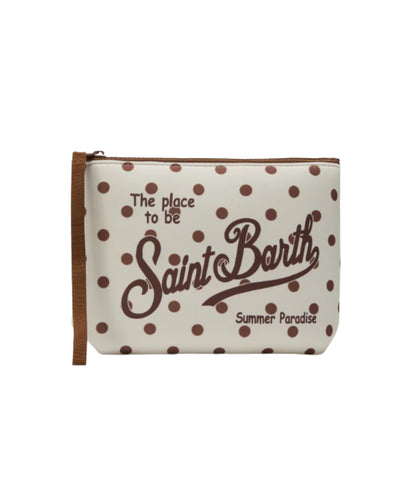MC2 Saint Barth Pochette a Pois in Scuba Aline ALIN001 Beige Marrone