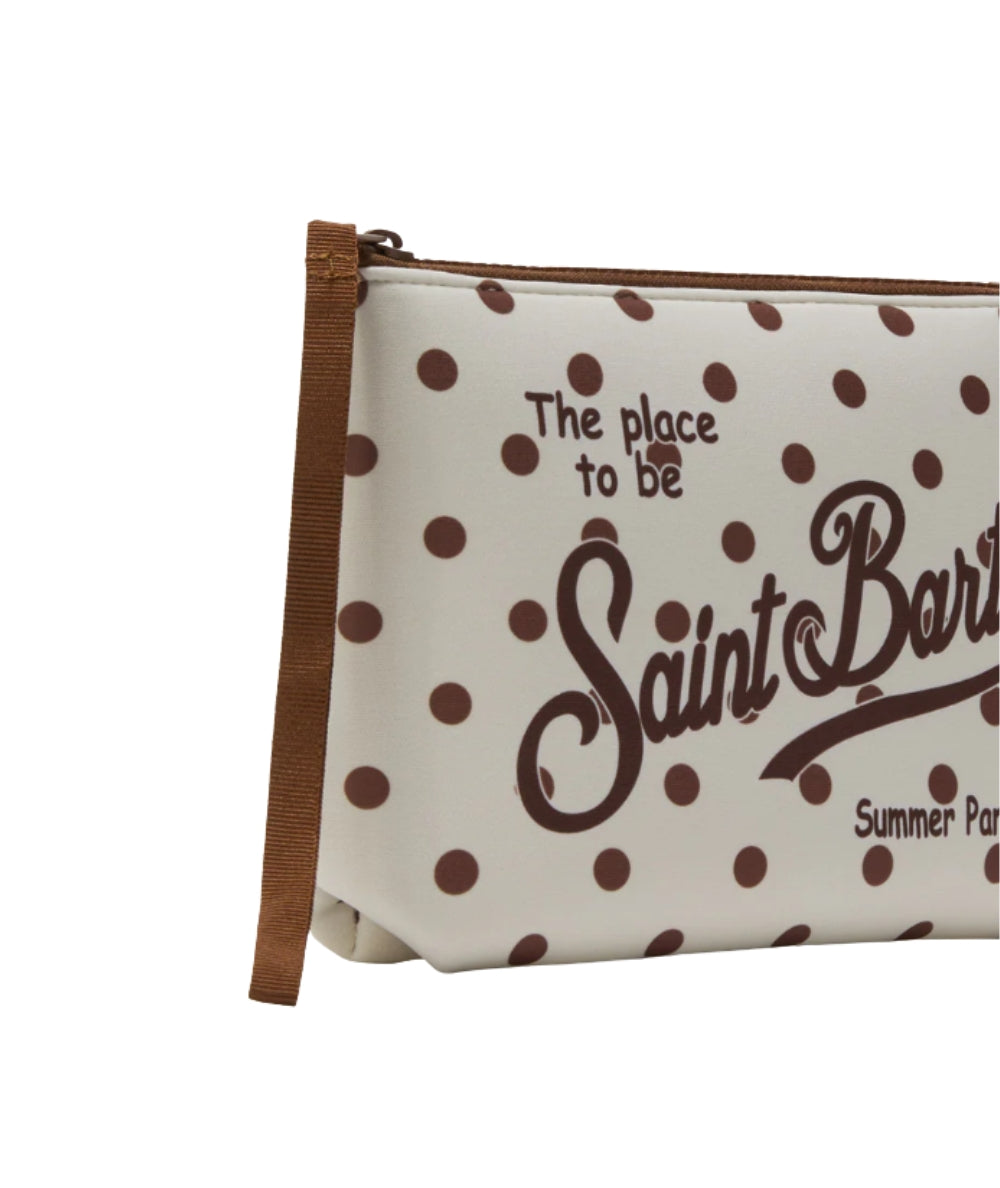 MC2 Saint Barth Pochette a Pois in Scuba Aline ALIN001 Beige Marrone