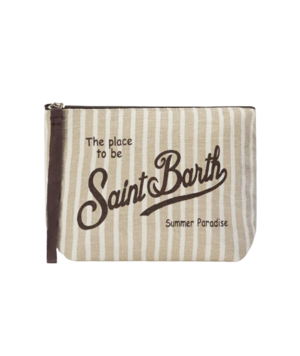 MC2 Saint Barth Pochette a Righe in Lino ALI0004 Beige