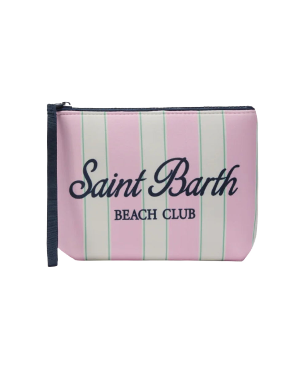 MC2 Saint Barth Pochette a Righe in Scuba Aline ALIN001 Rosa Bianco