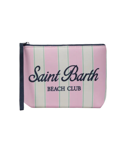 MC2 Saint Barth Pochette a Righe in Scuba Aline ALIN001 Rosa Bianco