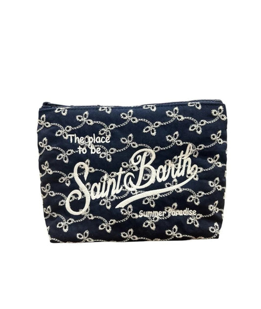 MC2 Saint Barth Pochette in Cotone Sangallo ALI0045 Blu