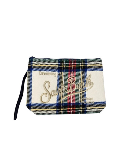 MC2 Saint Barth Pochette in Lana Aline Wool Tartan ALI0022 Multicolore