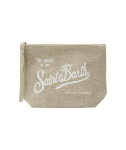 MC2 Saint Barth Pochette in Lino Aline Linen ALI0004 Beige
