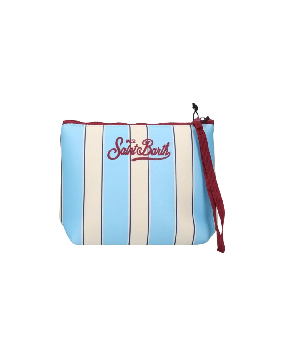MC2 Saint Barth Pochette in Scuba a Righe Aline ALIN001 Azzurro