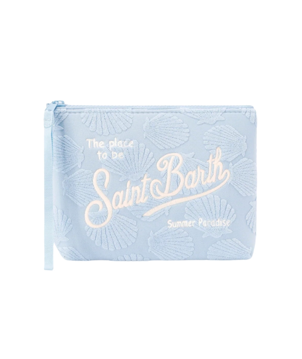 MC2 Saint Barth Pochette in Spugna con Conchiglie Aline Sponge ALI0003 Azzurro