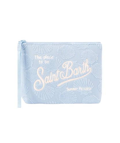 MC2 Saint Barth Pochette in Spugna con Conchiglie Aline Sponge ALI0003 Azzurro
