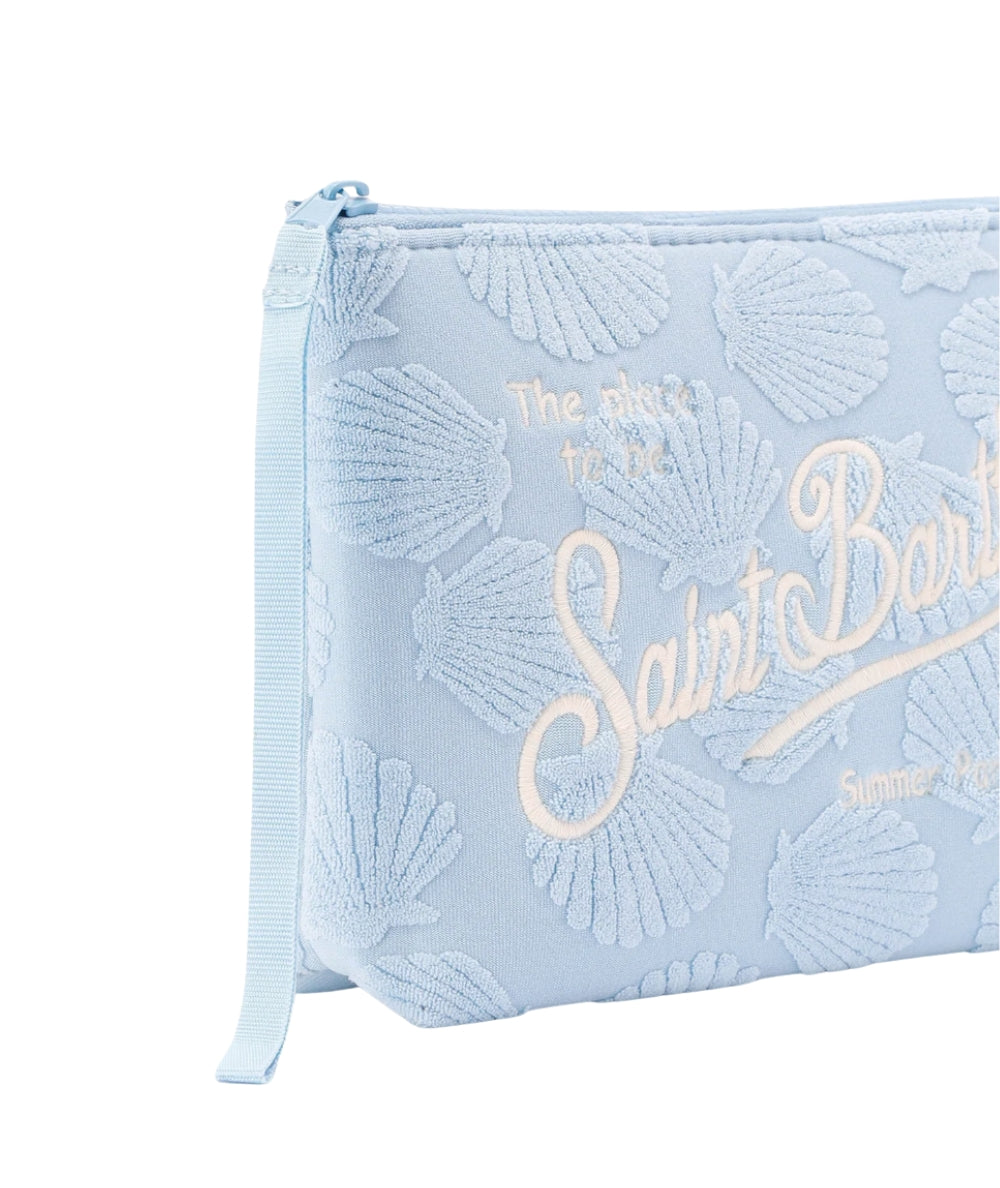 MC2 Saint Barth Pochette in Spugna con Conchiglie Aline Sponge ALI0003 Azzurro