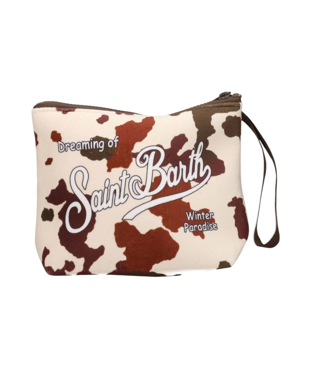 MC2 Saint Barth Pochette in Tessuto Aine W Cow Skin ALI0002 Animalier Marrone