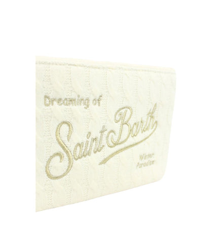 MC2 Saint Barth Pochette in Tessuto Aline Tricot Midi Braid ALI0057 Bianco
