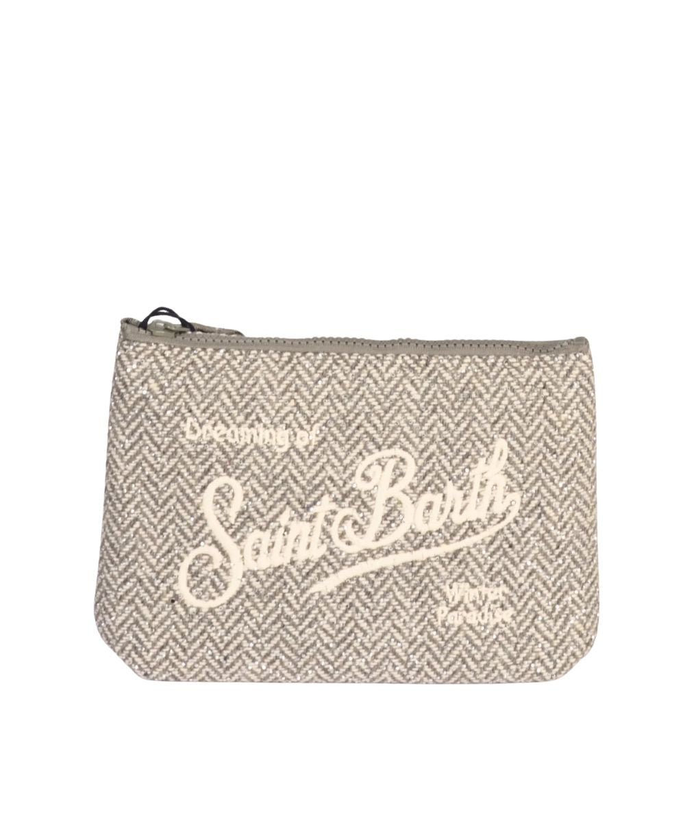 MC2 Saint Barth Pochette in Tessuto Aline Wool Herringbone ALI0022 Grigio 