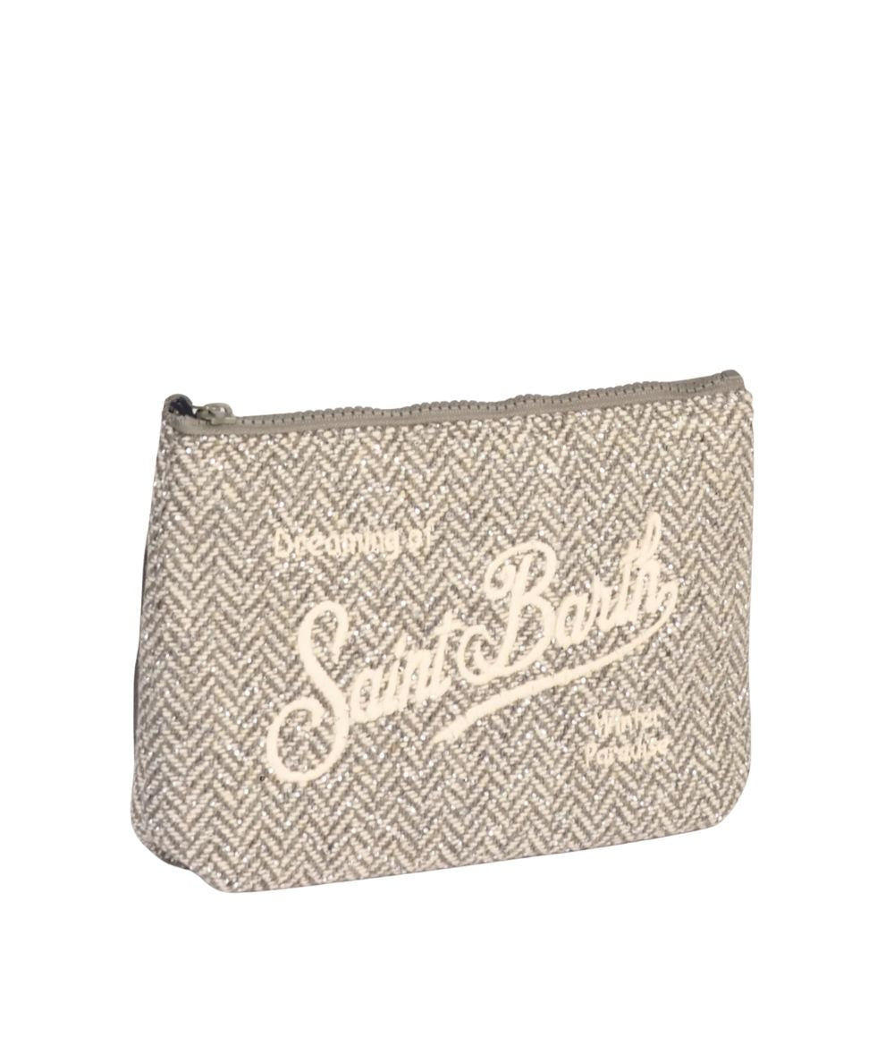 MC2 Saint Barth Pochette in Tessuto Aline Wool Herringbone ALI0022 Grigio
