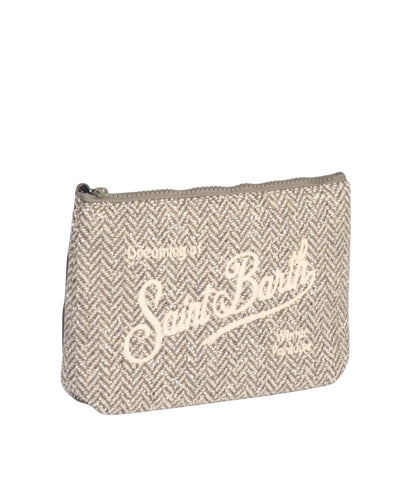MC2 Saint Barth Pochette in Tessuto Aline Wool Herringbone ALI0022 Grigio