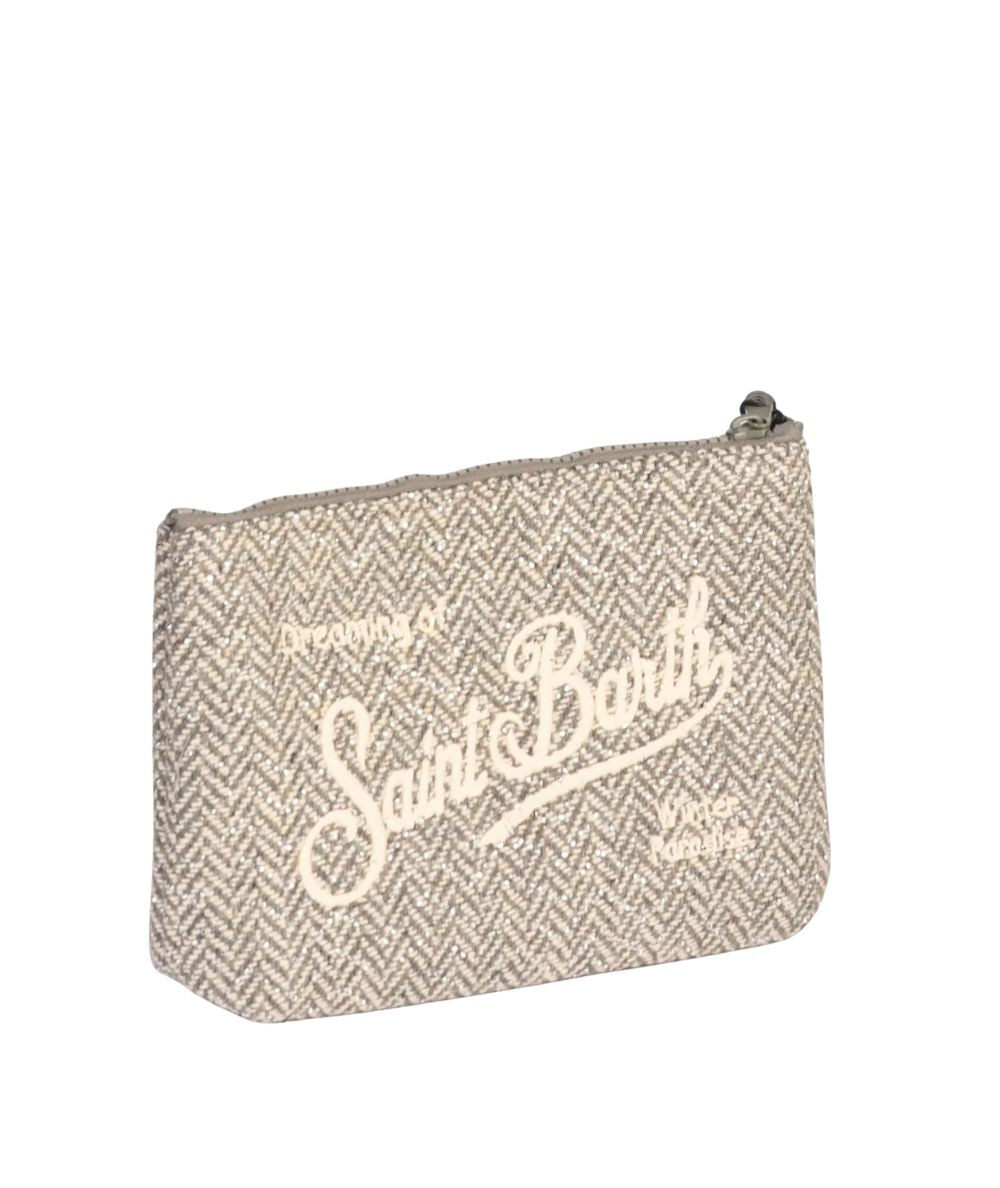 MC2 Saint Barth Pochette in Tessuto Aline Wool Herringbone ALI0022 Grigio