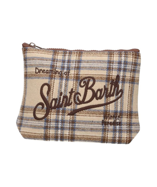 MC2 Saint Barth Pochette in Tessuto Aline Wool Tartan ALI0022 Multicolore